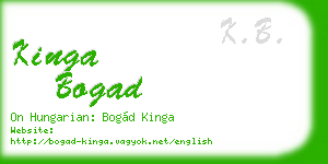 kinga bogad business card